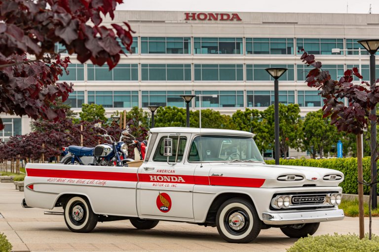 Honda Rebuilds a 1961 Chevrolet Apache Pickup hauling close ties to the brand’s heritage