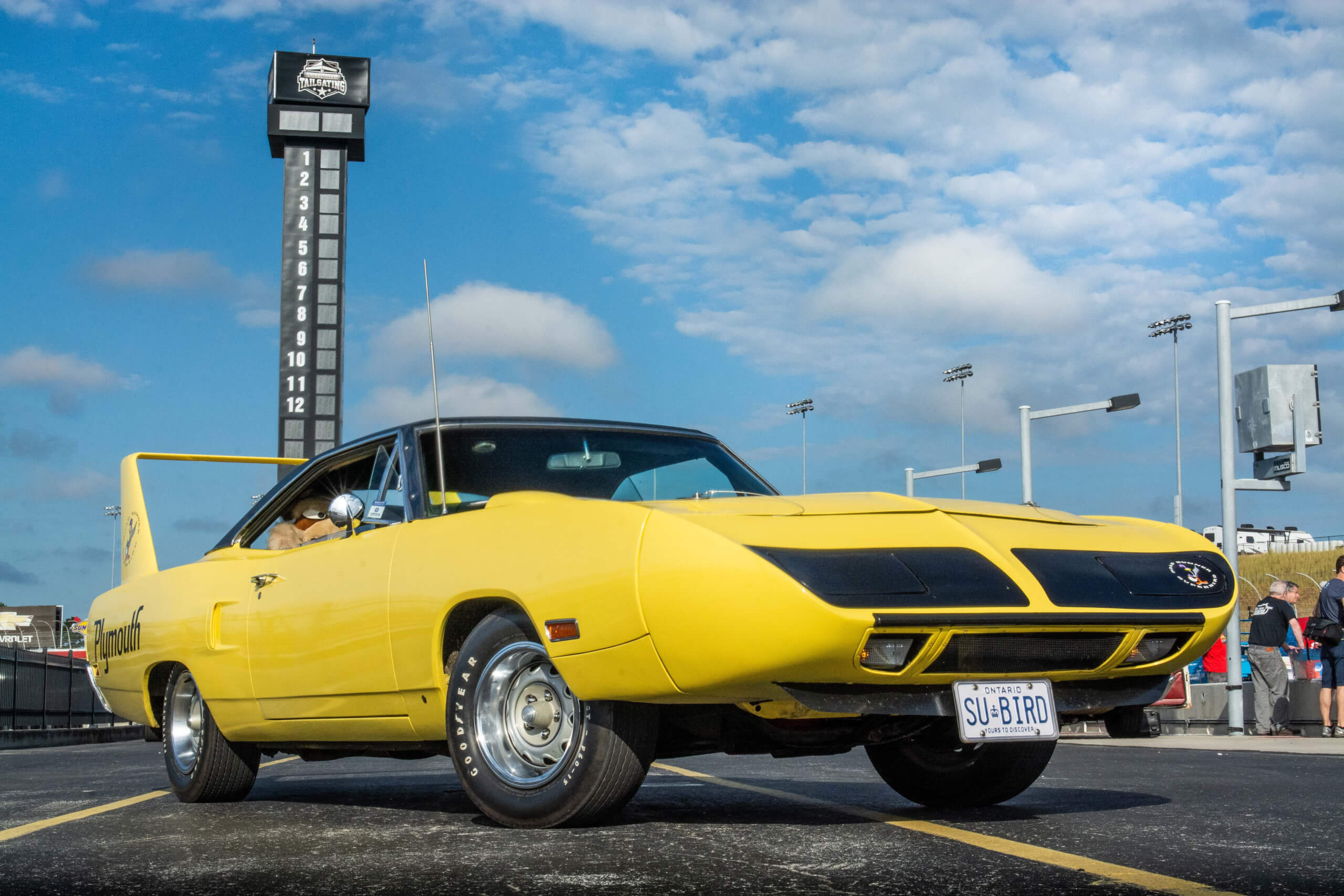 Wayne O'Shea brought his 1970 Plymouth Super Bird from Canada to participate in the 2019 Aero Warrior Reunion's 50th Anniversary Celebration.