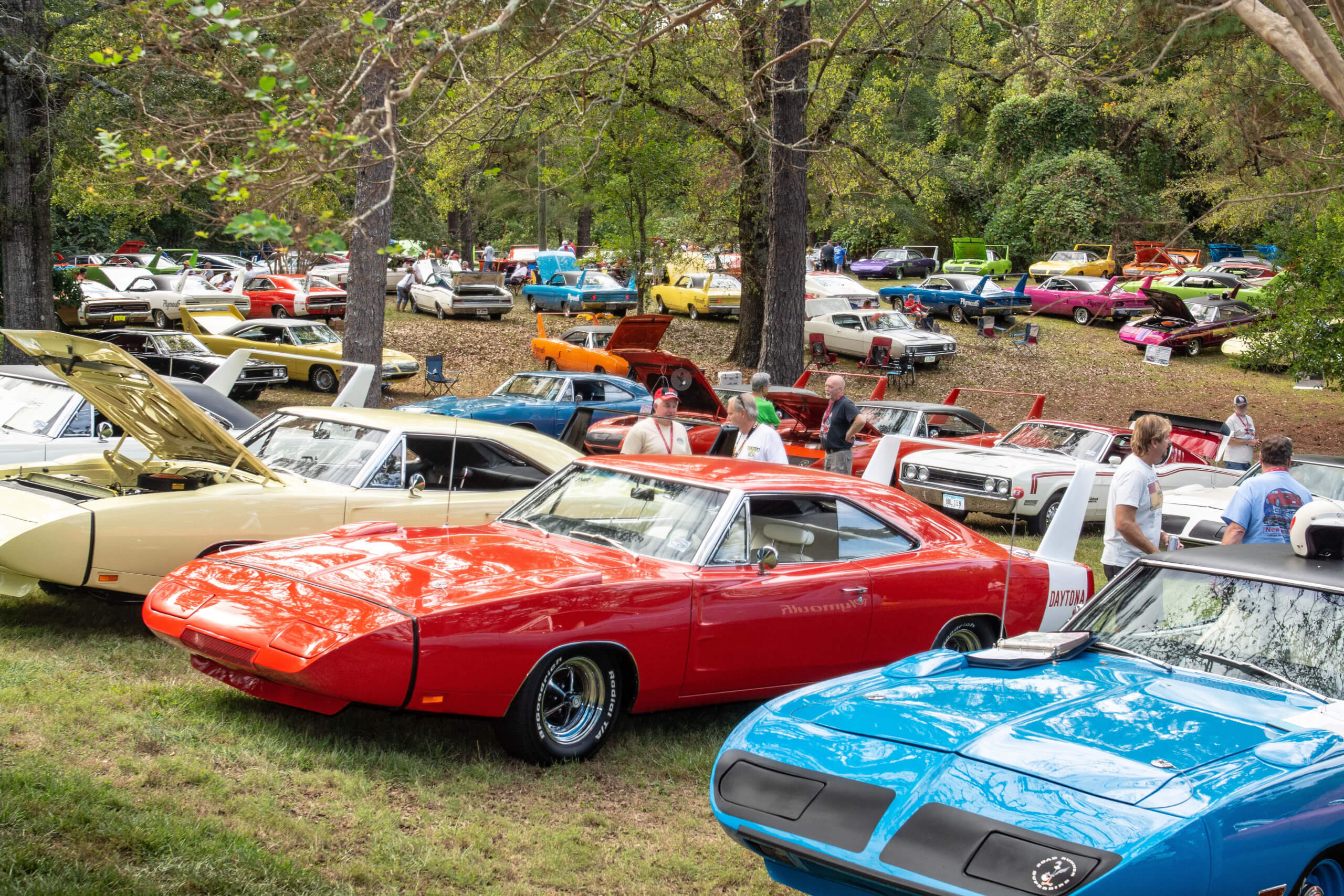 Scores of Plymouth Superbirds and Dodge Daytonas were on display at the 2019 Aero Warrior Reunion.