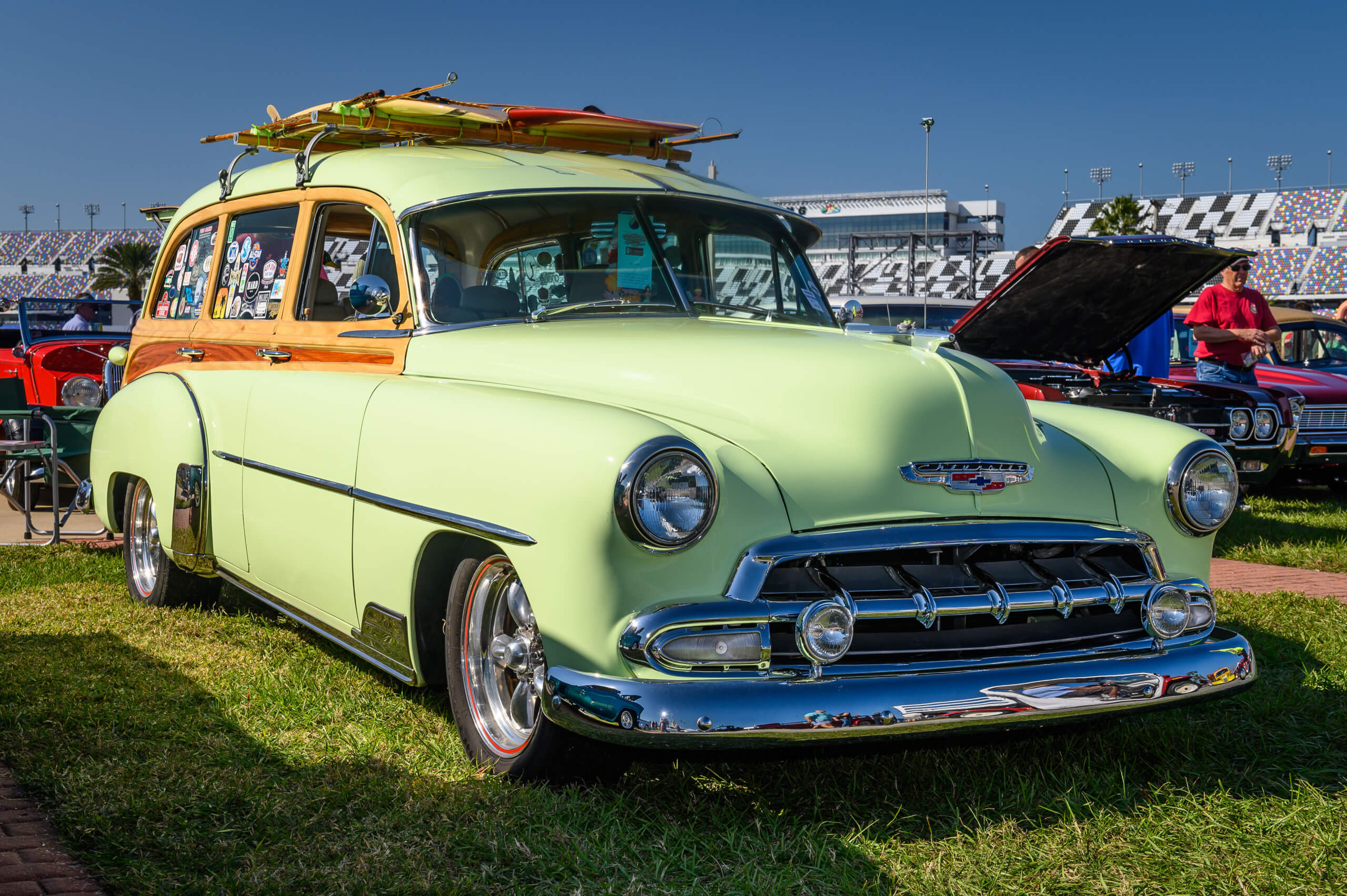 This 1952 Chevrolet Tin Woodie was displayed at the 46th Annual Daytona Turkey Run, in Daytona, Florida.